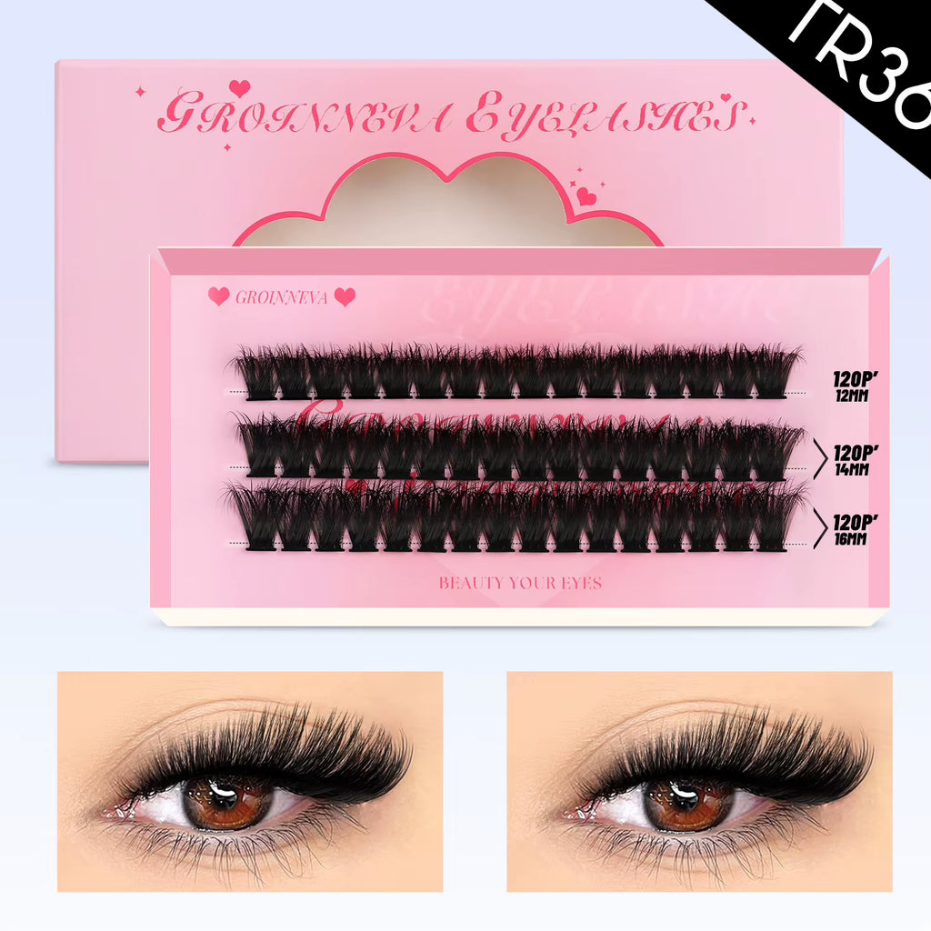 Cluster Lashes DIY Eyelash Extension C Curl Long Individual Lashes Mixed Tray Faux Mink Lash Clusters Extensions