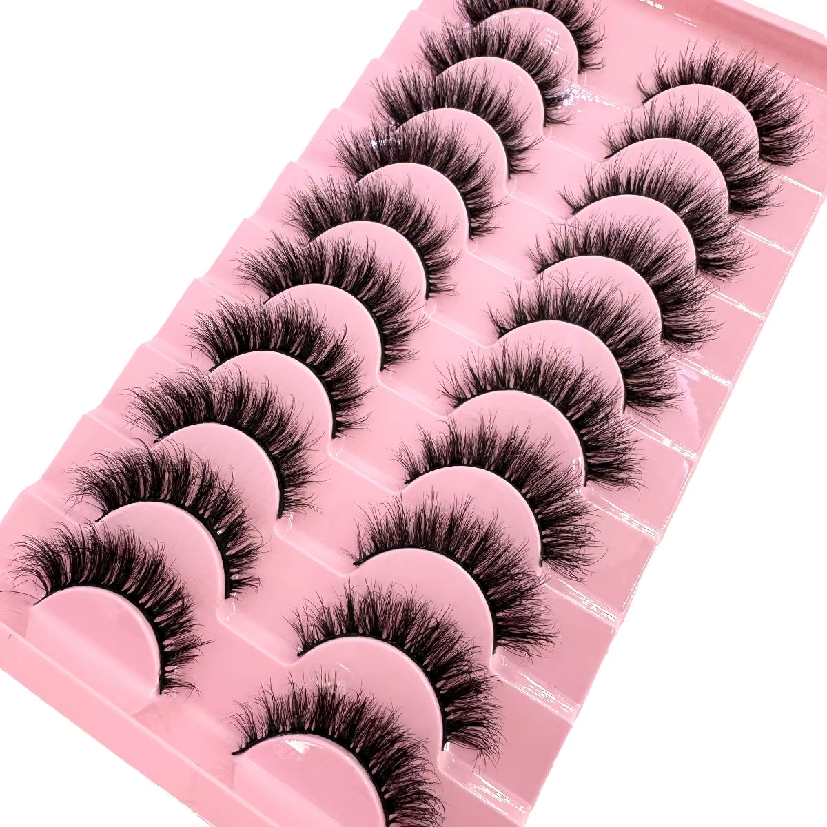 10 Pairs Faux Mink Eyelashes Handmade False Eyelashes Natural Nude Makeup Simulation Cross Messy Eye 3D Curly Eyelashes