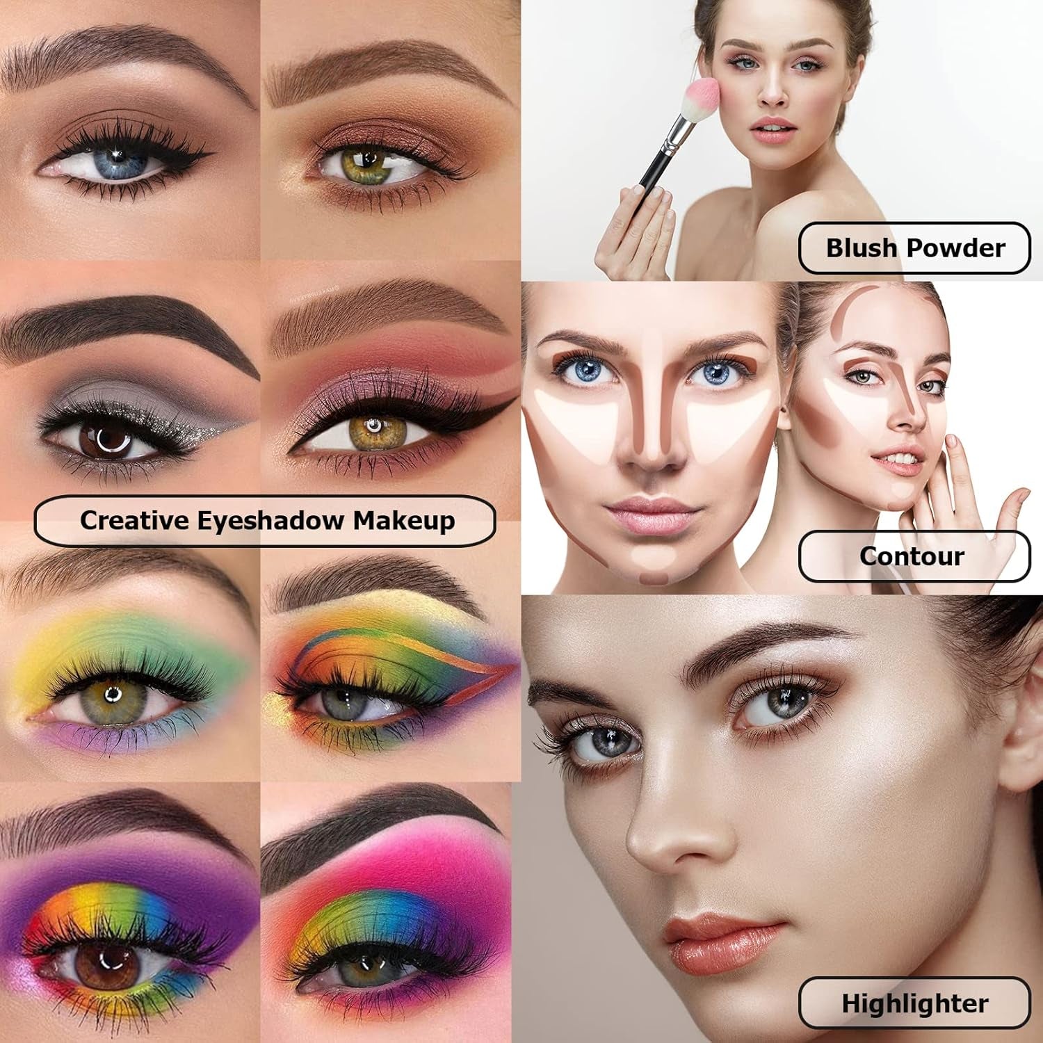 Eyeshadow Palette with 15Pcs Brushes Makeup Set, Pigmented 86 Colors Make up Sets Valentine'S Day Gift, Matte Shimmer Glitter Eye Shadow Pallet Highlighter Contour Blush Powder Brush Beauty Kit