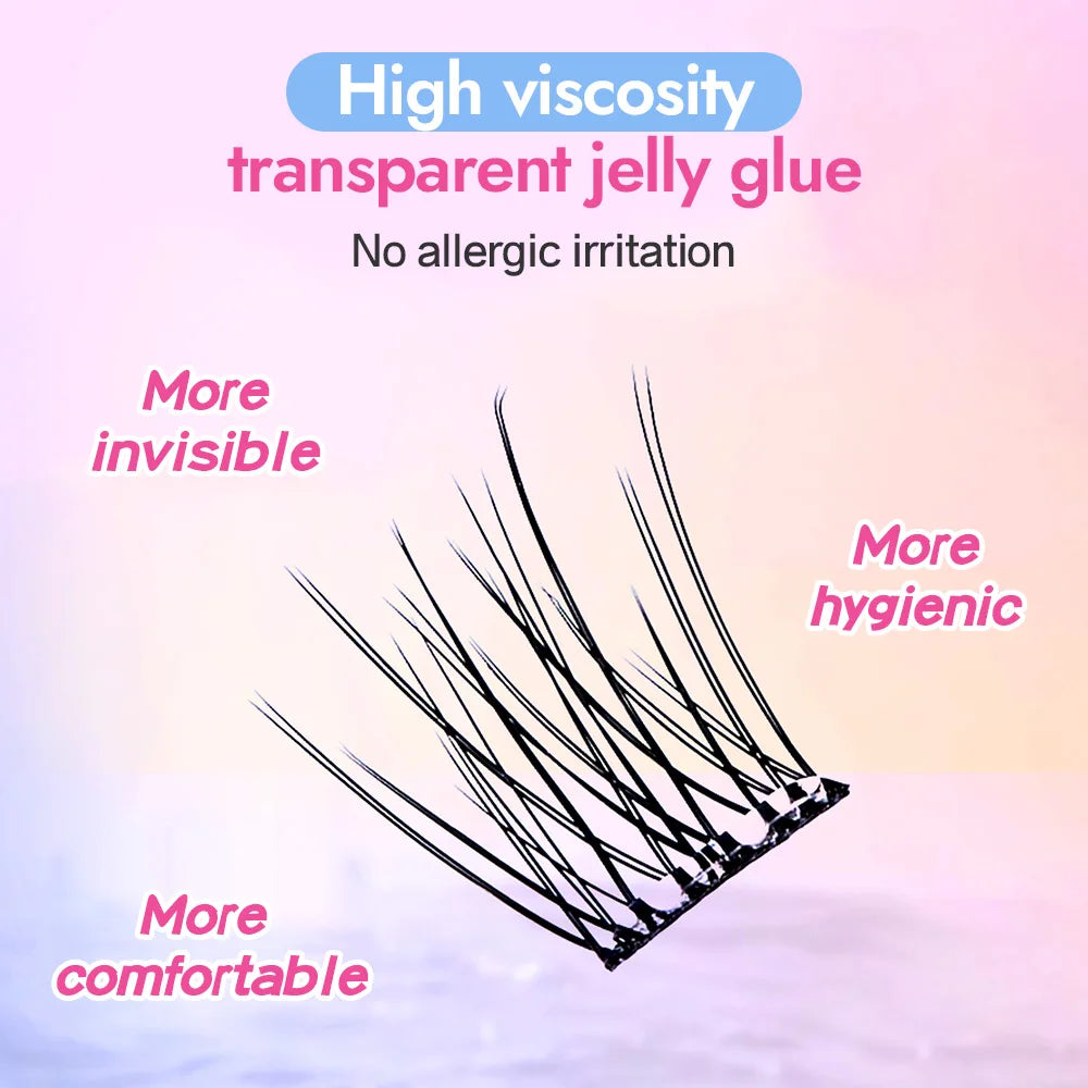 10 Rows of Large Capacity Glue-Free False Eyelashes Single Cluster 10-12MM C-Curled Natural Self-Adhesive False Eyelashes