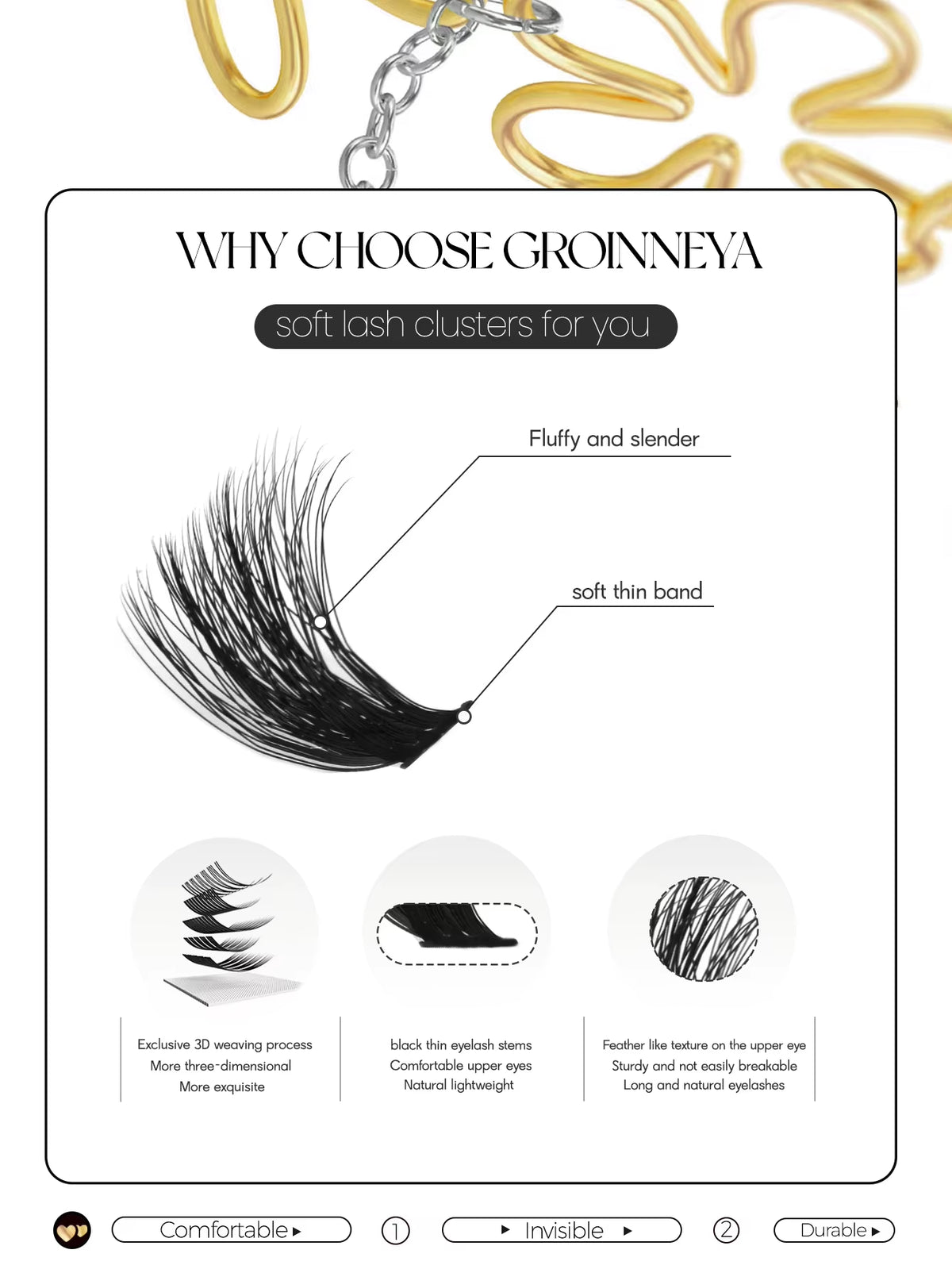 Cluster Lashes DIY Eyelash Extension C Curl Long Individual Lashes Mixed Tray Faux Mink Lash Clusters Extensions