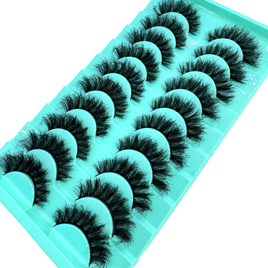 10 Pairs Faux Mink Eyelashes Handmade False Eyelashes Natural Nude Makeup Simulation Cross Messy Eye 3D Curly Eyelashes