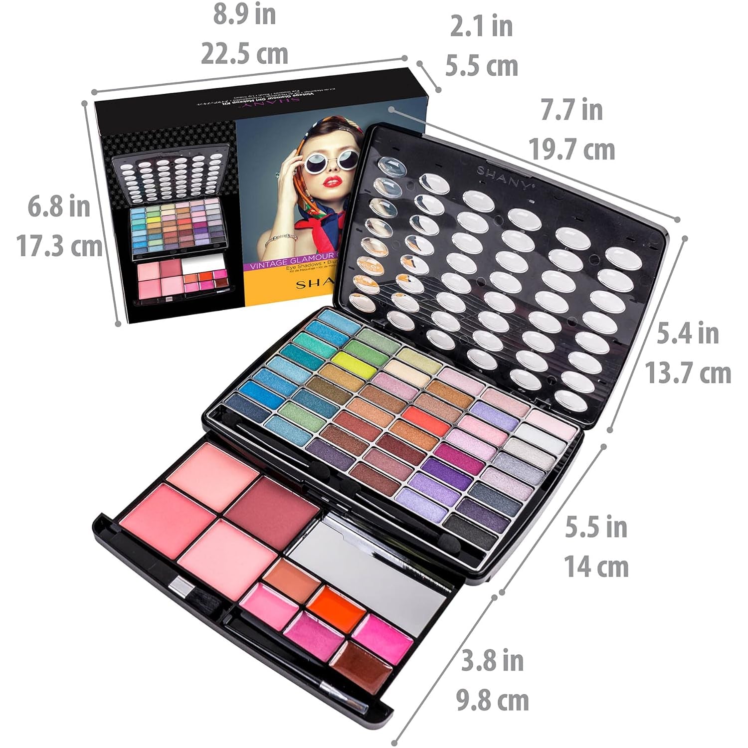 Glamour Girl Makeup Kit Eyeshadow Beauty Palette with Eye Shadows, Blushes, Lipstick Lip-Gloss, Make up Mirror, Cosmetics Applicators, Premium Gift Packaging - Glamour