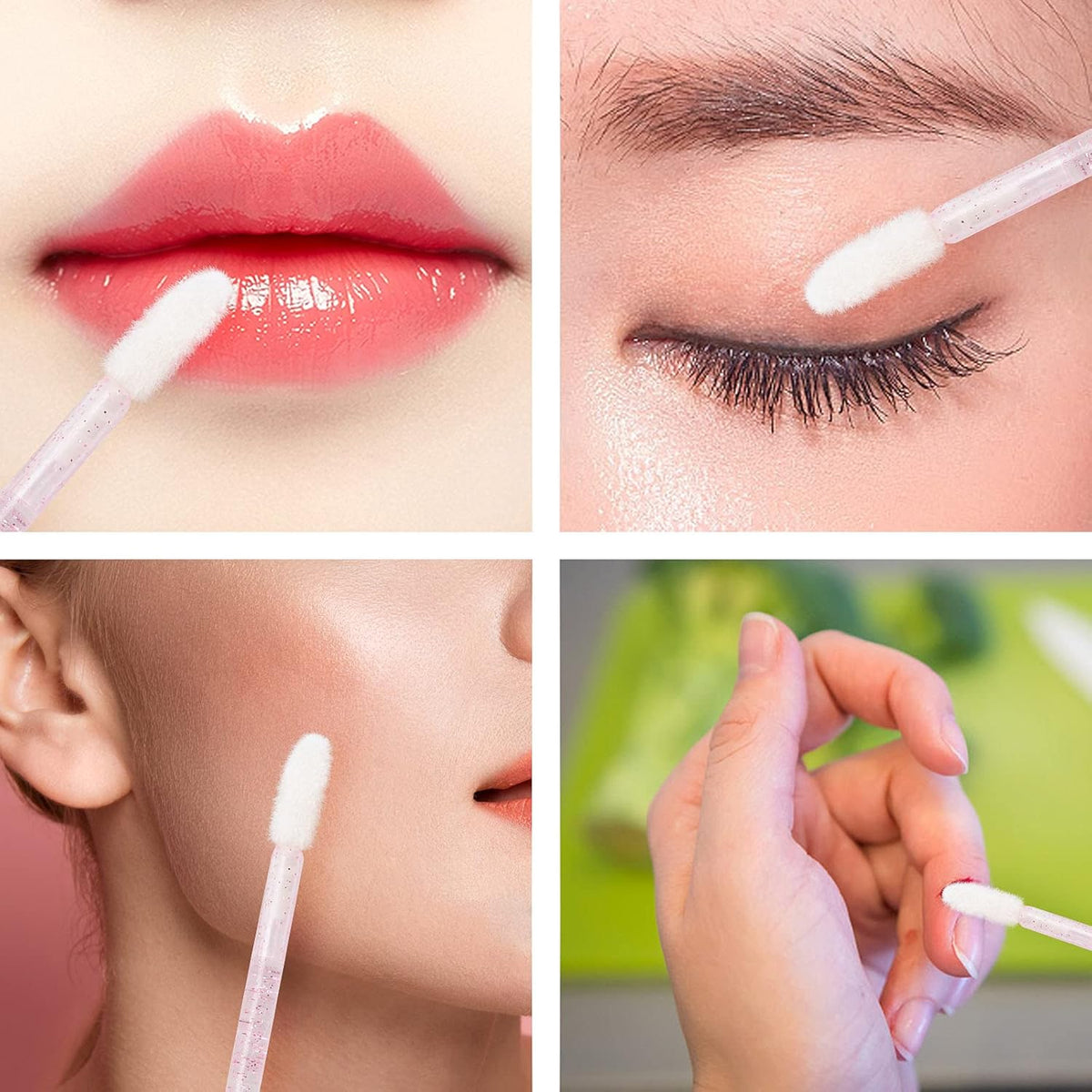 400 Spoolies Mascara Wand and Lip Brush Disposable Lash Brushes for Eyelash Extensions, Lipstick Lip Gloss Wands Applicator Tool (Pink)
