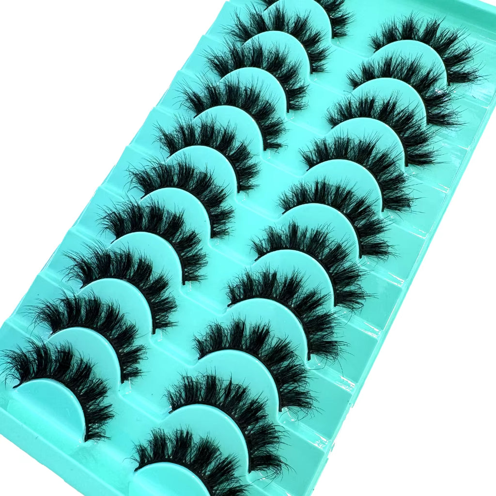 10 Pairs Faux Mink Eyelashes Handmade False Eyelashes Natural Nude Makeup Simulation Cross Messy Eye 3D Curly Eyelashes