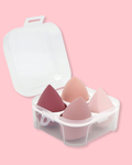 Makeup Sponges Set - Beauty Sponges Blending Blenders with 1 Holder and Egg Case, Flawless for Cream, Powder and Liquid (Pink, 4Pcs+1Holder+ Case)